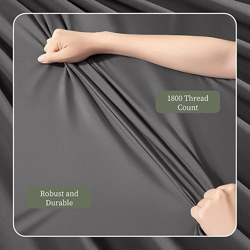 Miniatura 5 de GYMSO Juego de sábanas tamaño Queen  Juego de sábanas y fundas de almohada de lujo de 6 piezas de 1800 hilos  Respetuoso con el medio ambiente,