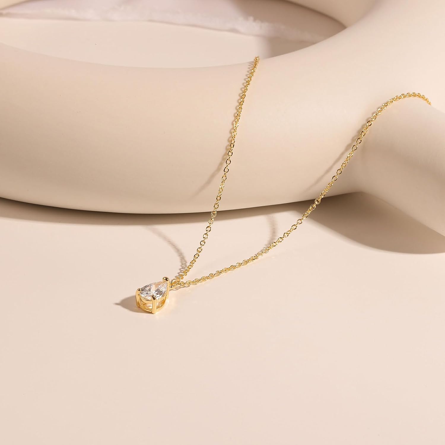 VRIUA Diamond Necklaces for Women, Dainty Gold/Silver Necklace 14K Gold/White Gold Plated Layered Necklace Simple Diamond Gold Necklace for Women Trendy Jewelry - Image 7
