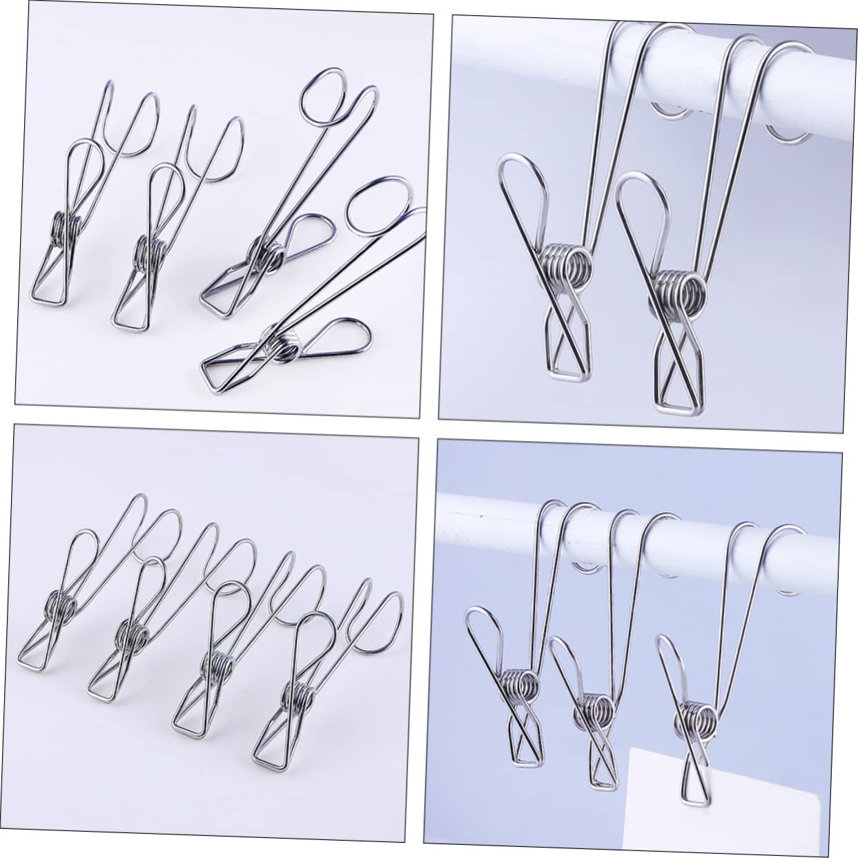 SOLUSTRE 2sätze Teiliges Aus Edelstahl Wäscheklammern Mit Haken Robuste Clips Für Kleidung Handtücher Und Mehr Für Küche Bad Und Camping Hohe Tragfähigkeit Und Platzersparnis