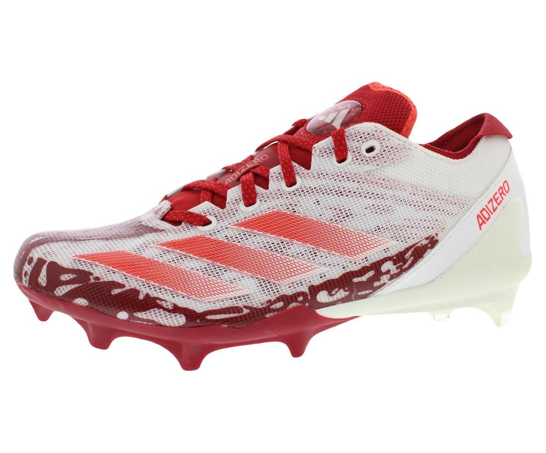 adidas Adizero Electric Unisex Shoes Size 7, Color: White/Red-White