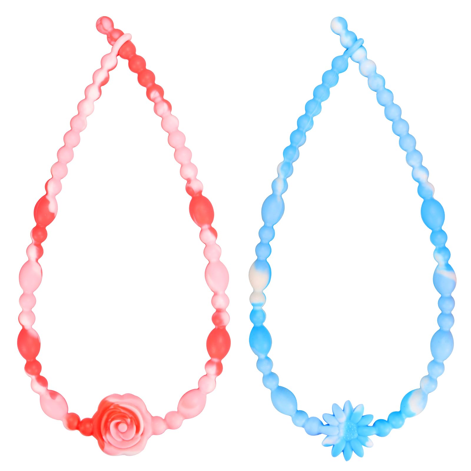 Teething Necklace for Baby, One-Piece Safety Design for Toddler, Chew Necklaces for Sensory Kids Adults with Autism, ADHD, Fidget, Biting, Anxiety -