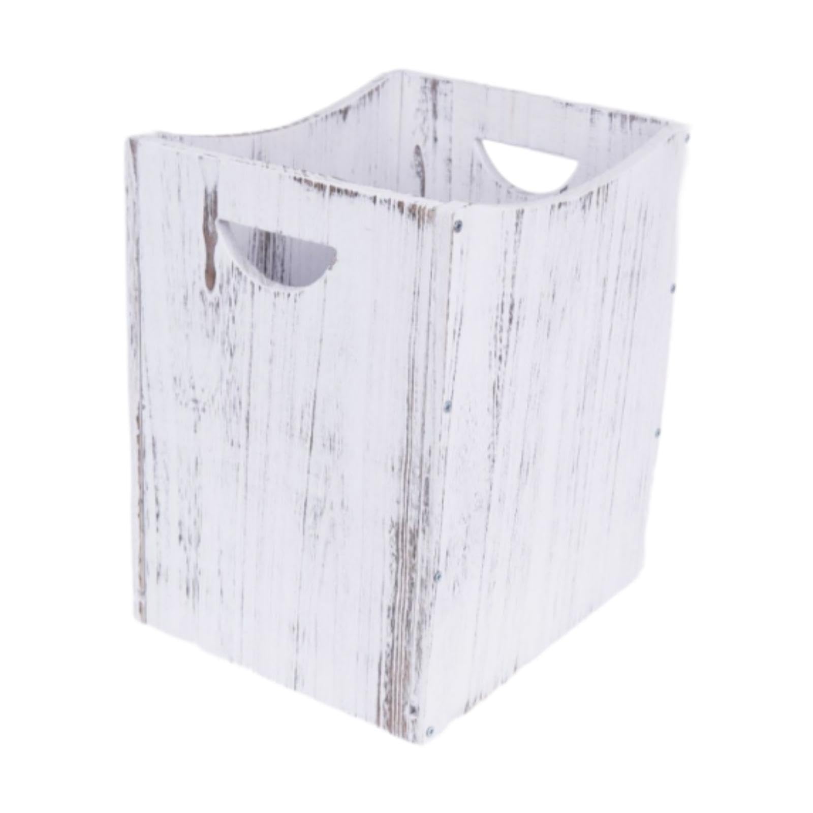 Trash Can Small Garbage Can Rectangle Portable Wood Lightweight Recycle Bin Waste Basket for Decor Kitchen Near Desk Bathroom, 30x25x35cm