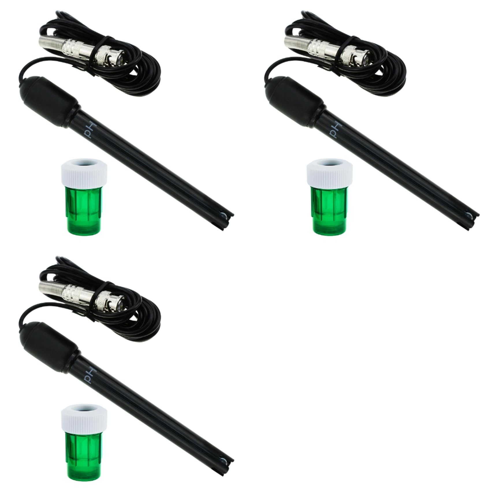 Jnchdghwa As Shown 3X Ph Electrode Sensor Probe Water Analyzer Water Tester Ph Probe For Aquarium Hydroponics Industry Experiment 300Cm