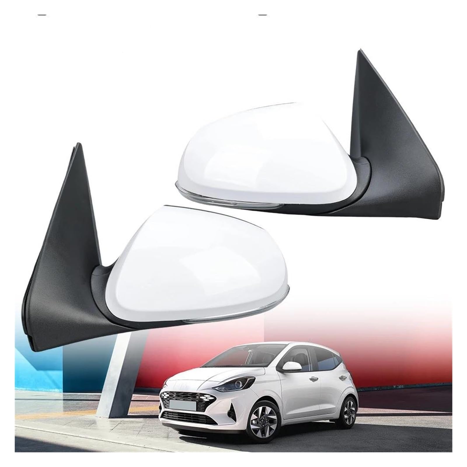 "Specchietti Esterni Completi Per Hyundai I10 2020-2023 Specchietto Laterale Riscaldato Pieghevole Manuale Bianco 6 Pin Gruppo Retrovisore(1pc right)