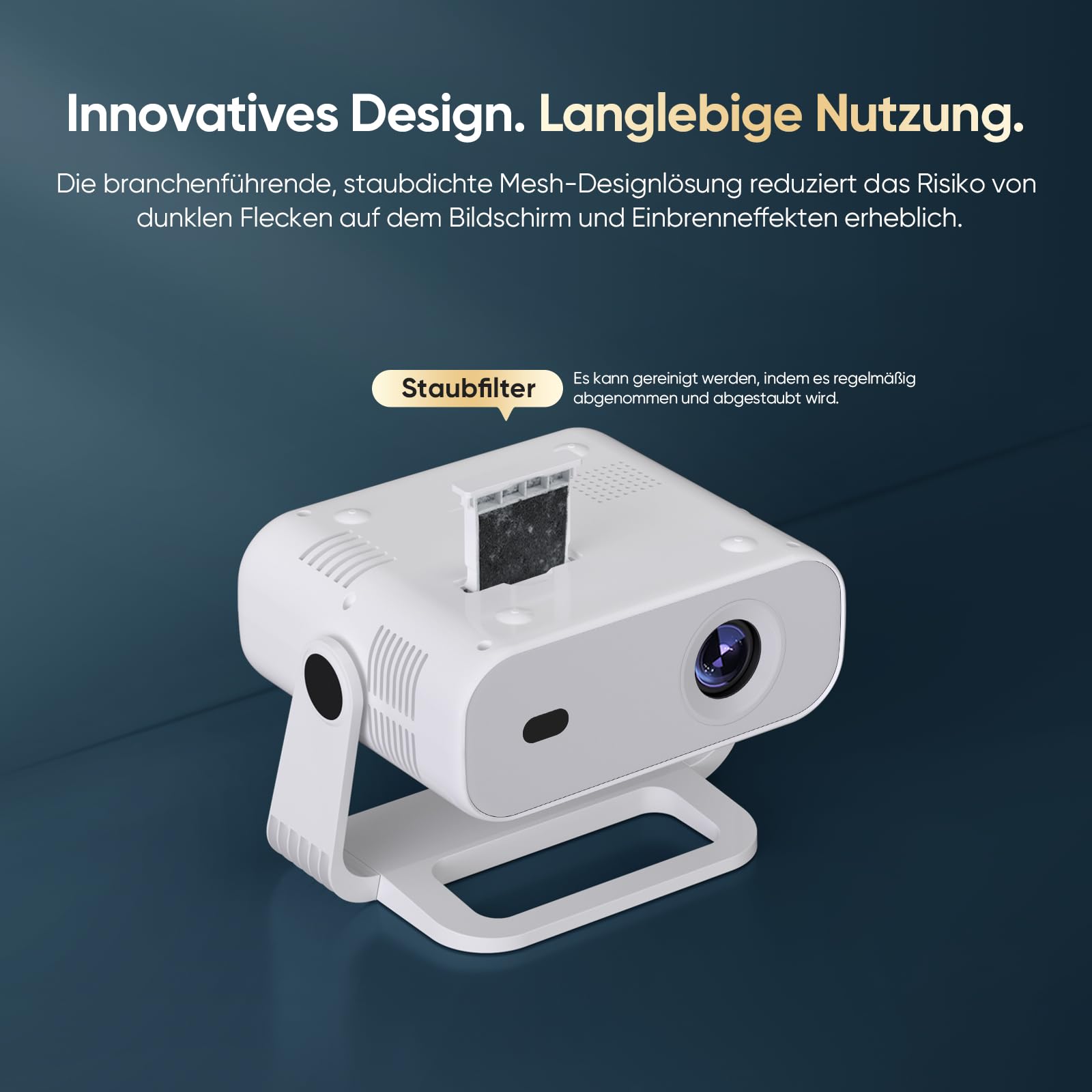 2026 Neuer Smart Mini Beamer Integrierte APP, Android 14,20000Lumens, Unterstützt 4K-Dekodierung,Automatische Trapezkorrektur, WiFi6 & BT5.2 Projektor，Beamer Heimkino für Handy/HDMI/PC