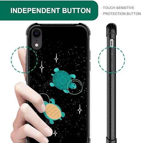 Miniatura 4 de CARLOCA Funda compatible con iPhone XR, iPhone XR para niñas y mujeres, diseño de tortugas espaciales, a prueba de golpes, antiarañazos, para iPhone
