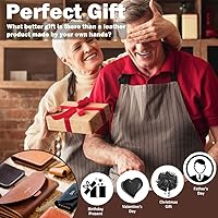 Vista 5 de Correa de cuero de 1 pulgada de ancho y 100 pulgadas de largo, tiras de piel sintética de 0.079 pulgadas de grosor, tiras de cuero suave y fuerte