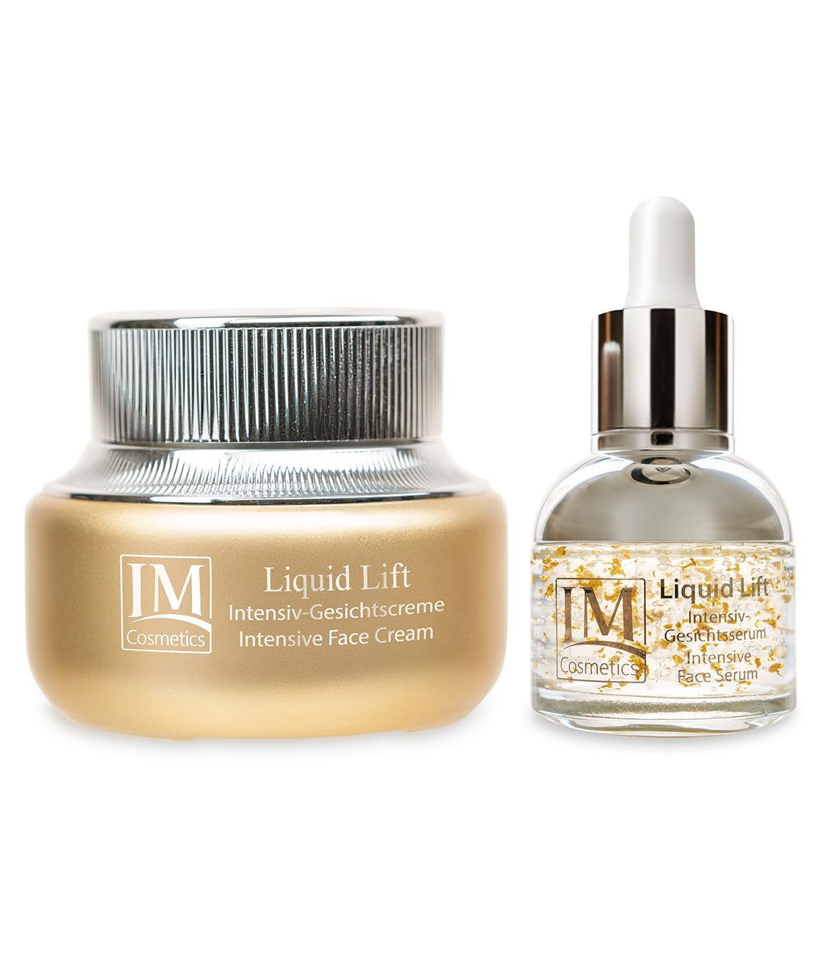 Genius IMC Liquid Lift Intensiv-Gesichtscreme und -Serum Anti-Aging Pflegeset 2-tlg spendet Feuchtigkeit, gegen Falten, Nachtpflege für straffe Haut, regt Kollagenproduktion an- Dr. Michaela Fuchs
