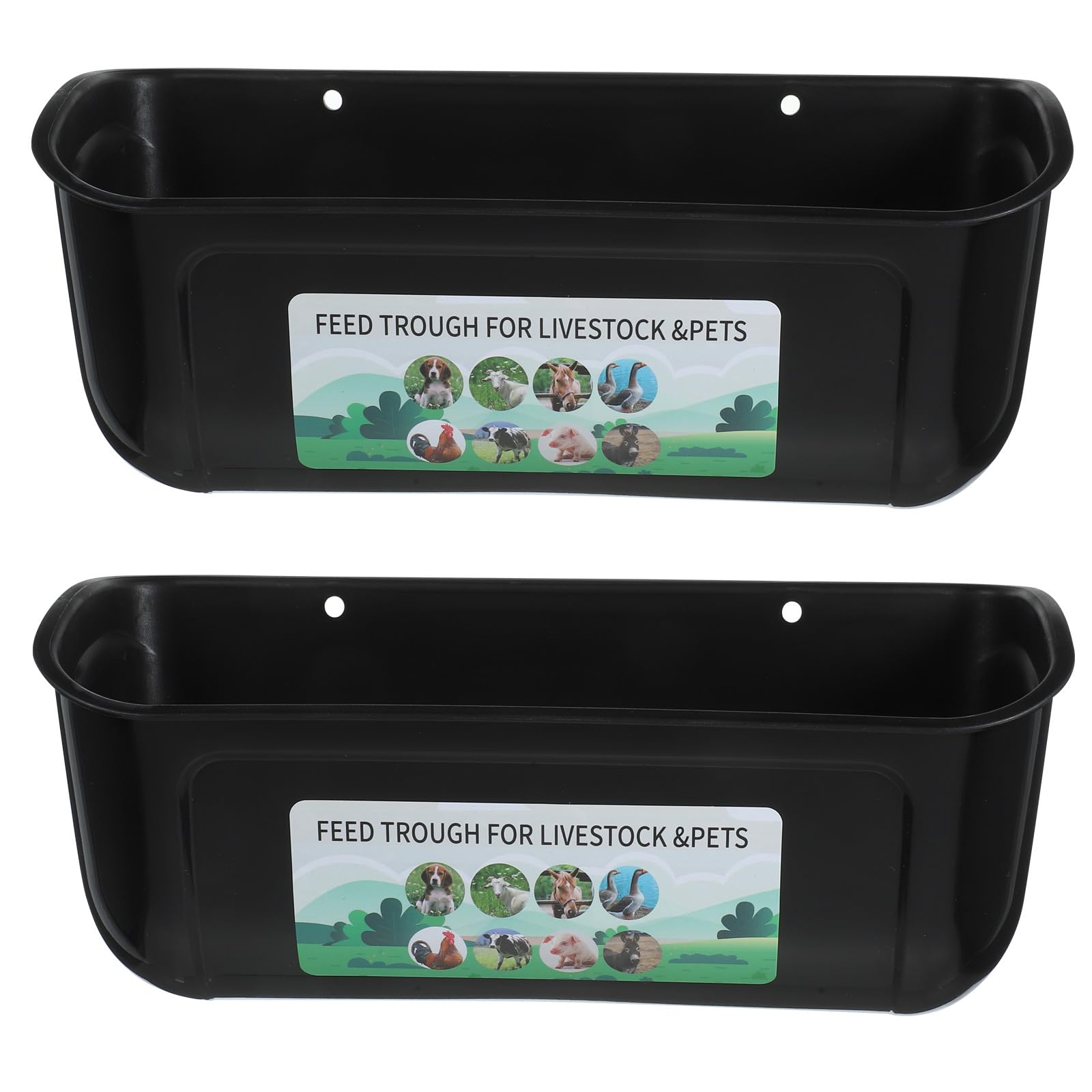 Comedero Automático para Aves de Corral Grande de 2 Piezas, Contenedor Colgante Negro de Alta Capacidad, Comedero Anticaída para Gallinas, Patos y Cabras, Abrevadero Resistente