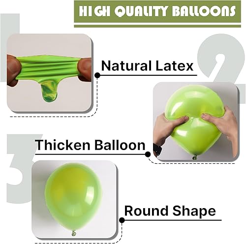 Miniatura 8 de PartyWoo Globos de color verde lima, 127 piezas de diferentes tamaños de 36, 18, 12, 10 y 5 pulgadas, kit de arco de globos de látex verde claro