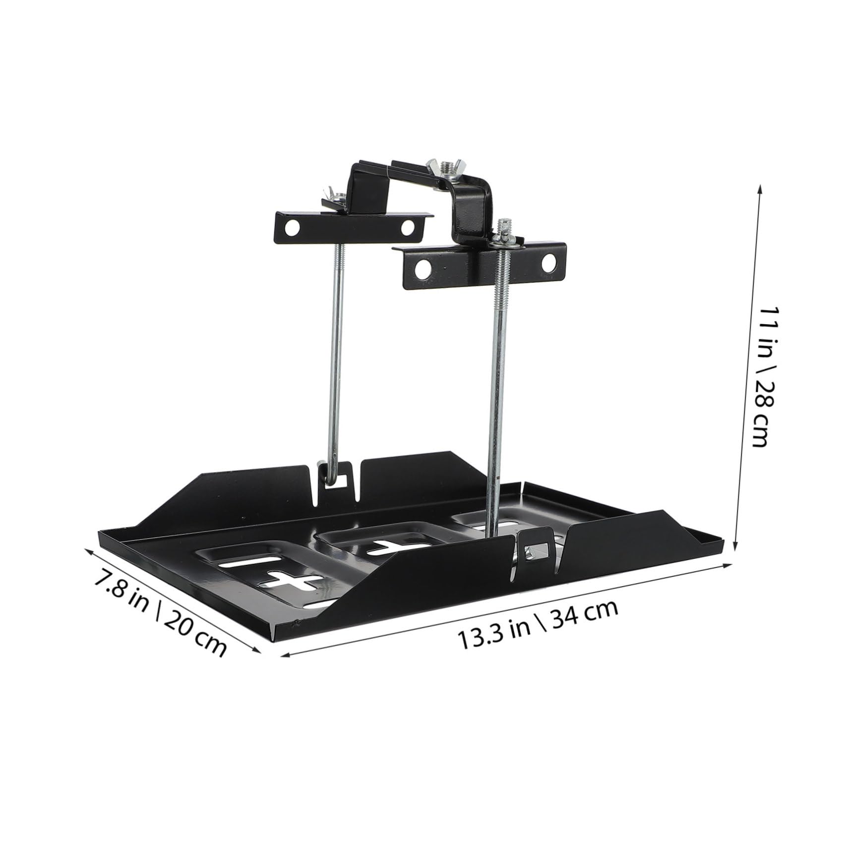 Support de Batterie de Voiture en Fer Noir 1 Set