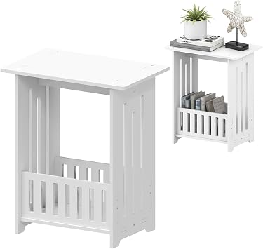 Bedside Cabinet White Bedside Table,Nightstand End Bedside Chests for Tea Coffee,Small Cabinet Bedside Drawer for Living Room,Bedroom,Bathroom,22D x 34W x 40H CM