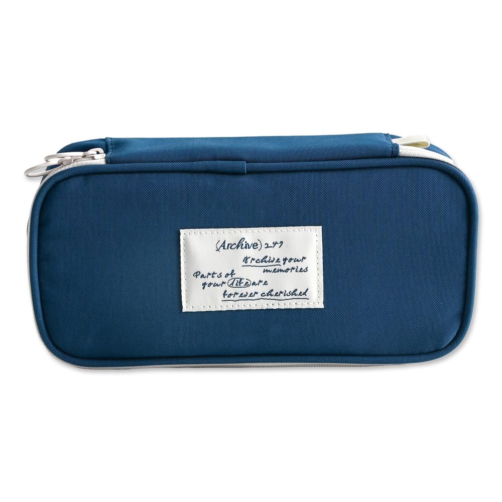 Monolike Archive 247 Standard Pencil Case, Ocean Navy - Pen Pouch, Portable Pencil Bag, Office Pouch case