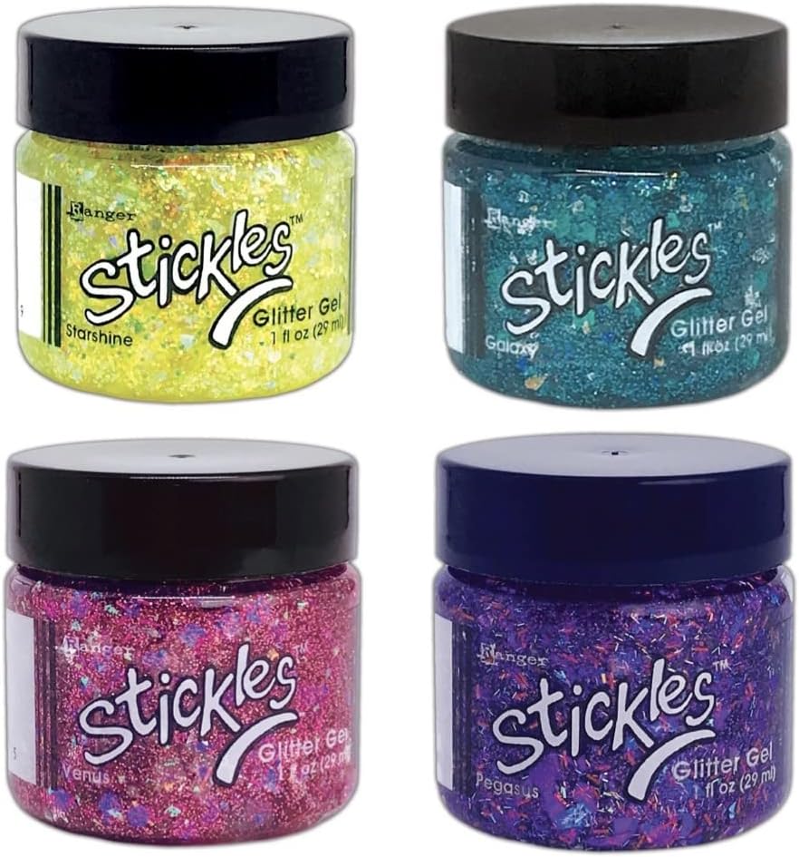 Ranger Stickles Glitter Gels Bundle of 4 Jars - Pegasus, Starshine, Venus, Galaxy