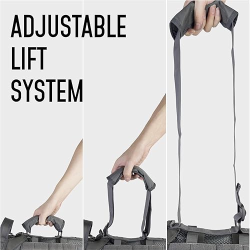 Miniatura 2 de Arnés gris para perros grandes, arnés de malla transpirable para perro con chaleco militar Molle, arnés táctico para perro con hebilla de metal de