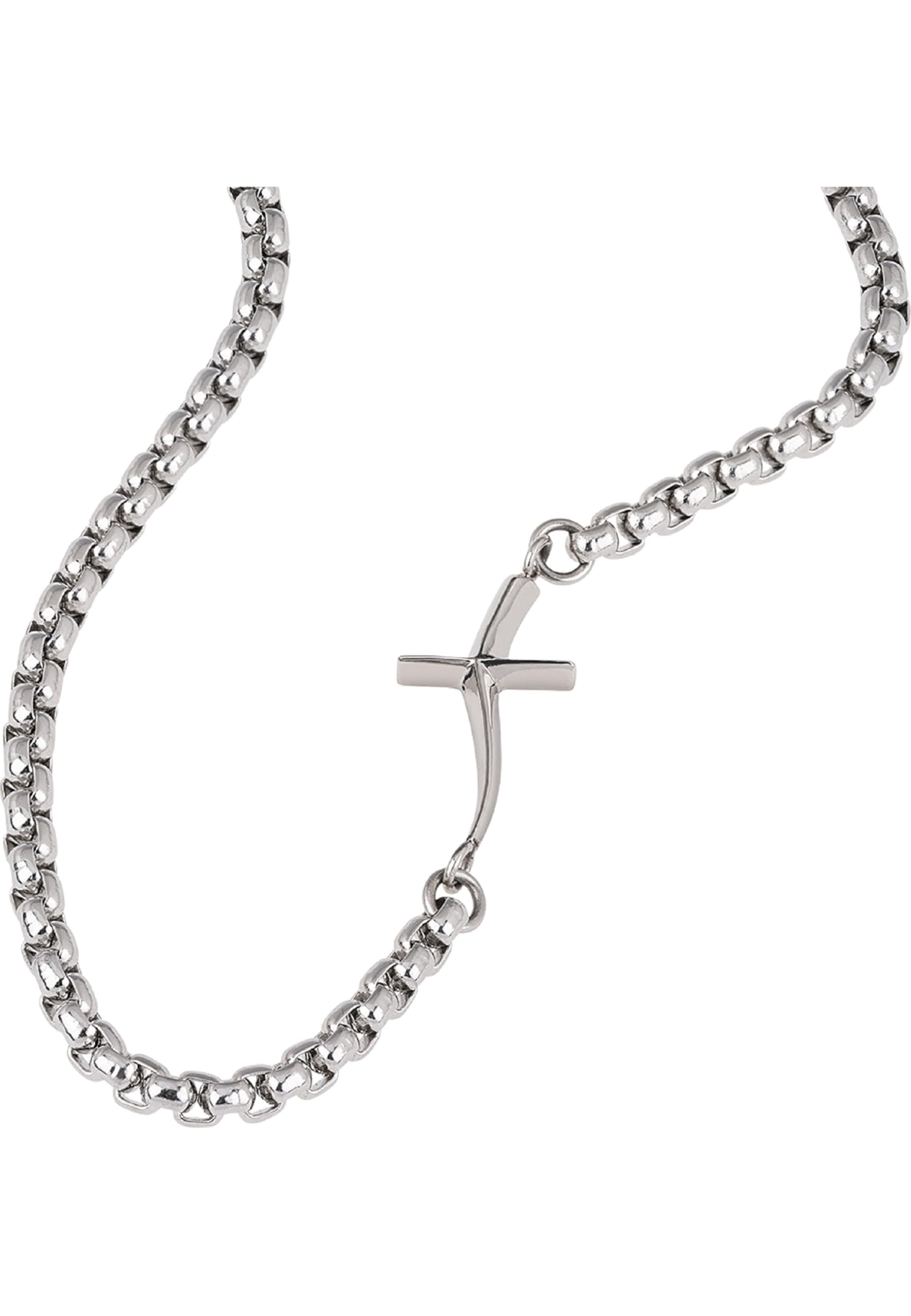 Breil, Collezione B.X, Collana Uomo in Acciaio Lucido Specchiato, con Iconica Croce, Pratica Chiusura a Moschettone, Idee Regalo Uomo, Lunghezza Regolabile 47-52 cm, Silver