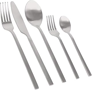 20 Piece Silver Stainless Steel Cutlery Set – Classic Dining Set for 4 People with Knives, Forks, Spoons & Cake Forks – Dishwasher Safe Elegant Tableware
