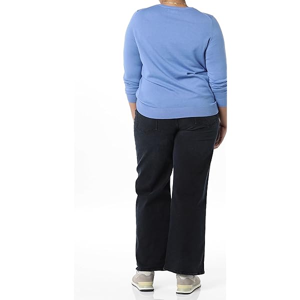 Amazon-Essentials-Womens-Lightweight-Crewneck-Sweater Amazon Essentials Women's Long-Sleeve Lightweight Crewneck Sweater (Available in Plus Size), Charcoal Heather, X-Large