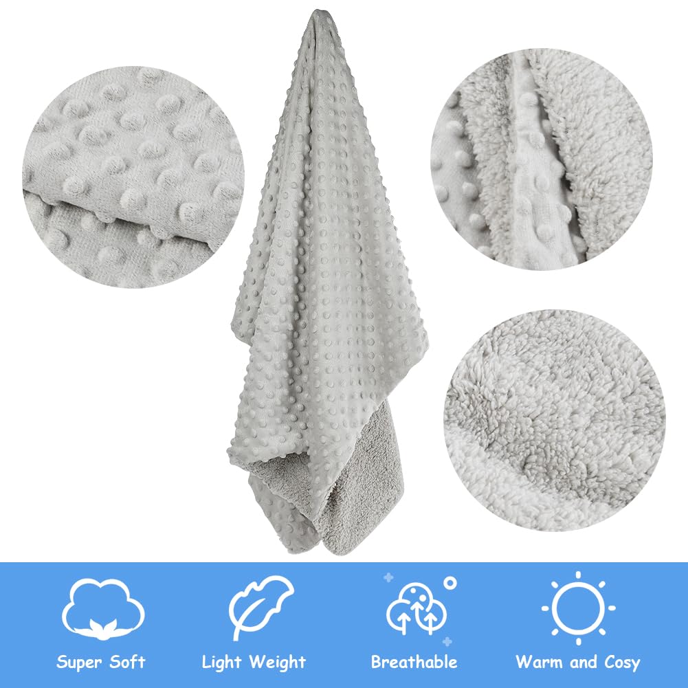 HOTUT Baby Blanket, Warm Baby Throw Blanket, Soft Plush Baby Blankets with Dotted Backing, 70x100cm Kids Baby Blanket Newborn Gifts, for Unisex, Toddlers, Boys Girls, Fits Pram/Moses Basket - Image 3