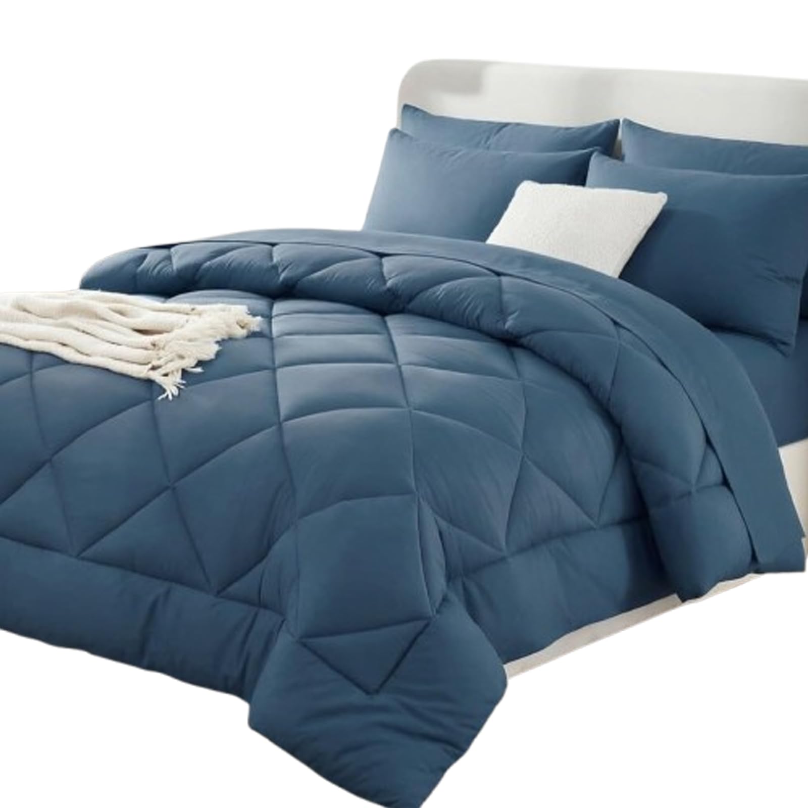 YanGoy Pleene Duvet and Cover in One with 2 Pillowcases (Blue,135 * 200cm)