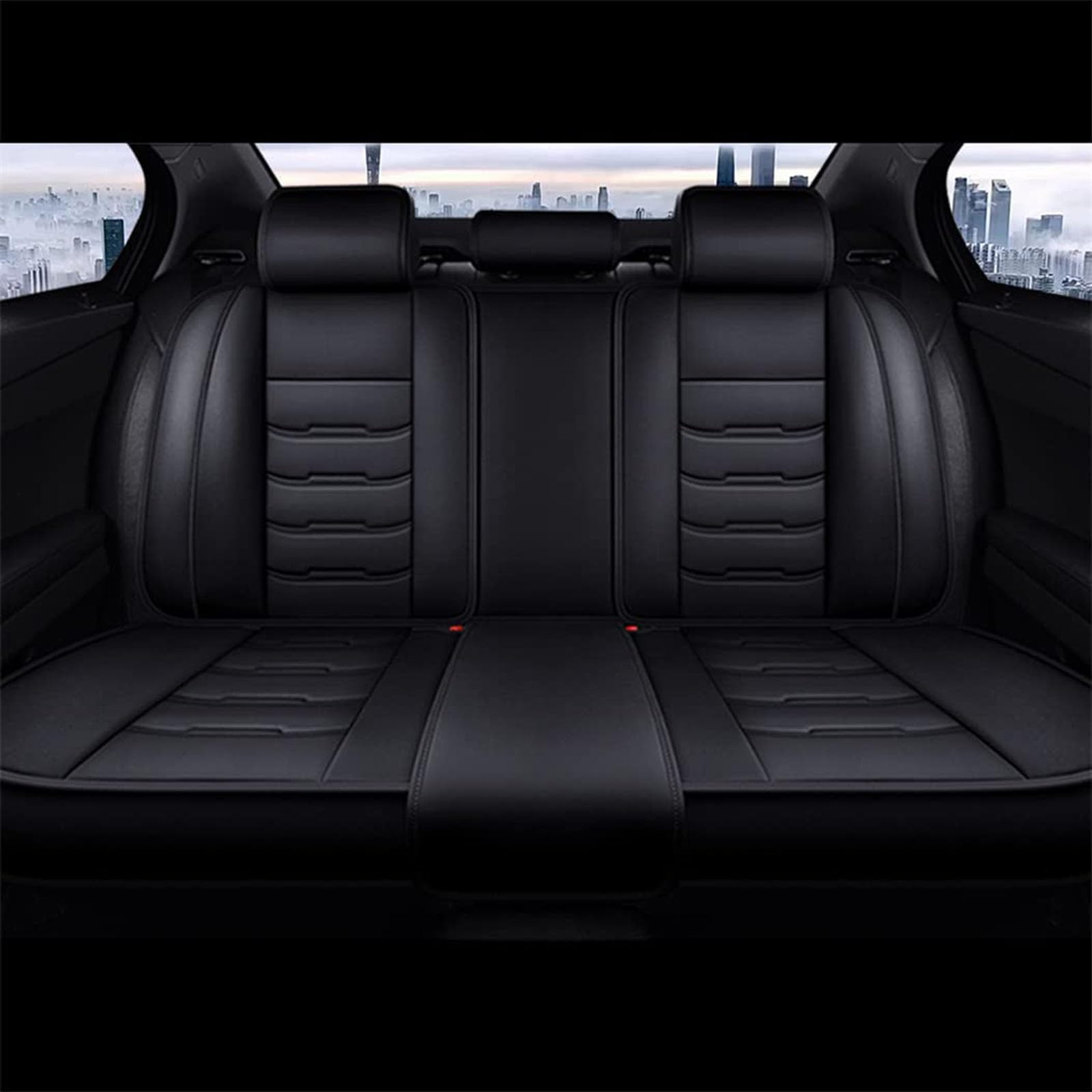 Auto Sitzbezüge Set für Audi A6 C4 4A A6 C5 4B A6 C6 4F A6 C7 4G A6 C8 Avant Allroad A8 D2 A8 D3 A8,5 Sitzer Autositzbezug Wasserdicht und Rutschfest,Autositzschoner aus PU Leder für Vorne und Hinten