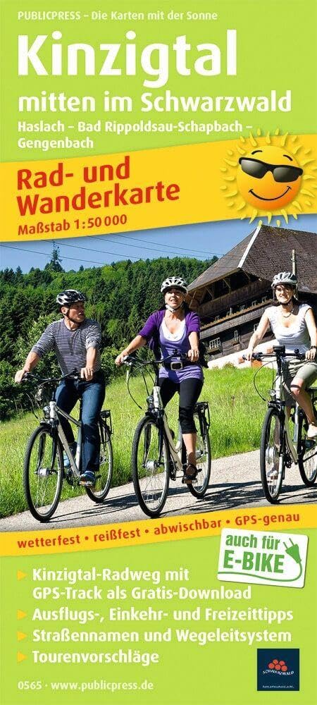 Kinzigtal Central in Black Forest: Rad- und Wanderkarte mit Ausflugszielen, Einkehr- & Freizeittipps