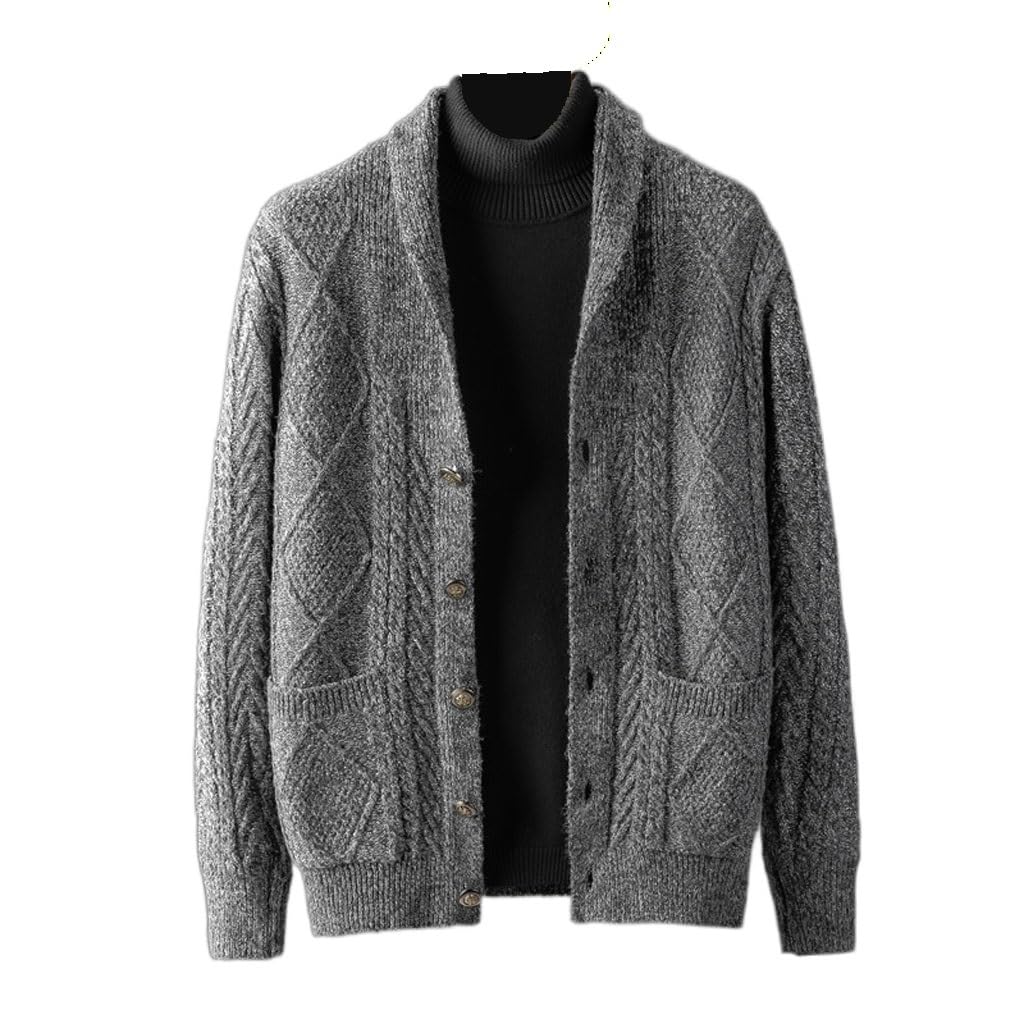 Pull de printemps et veste cardigan décontractée en maille tricoté homme 2XL