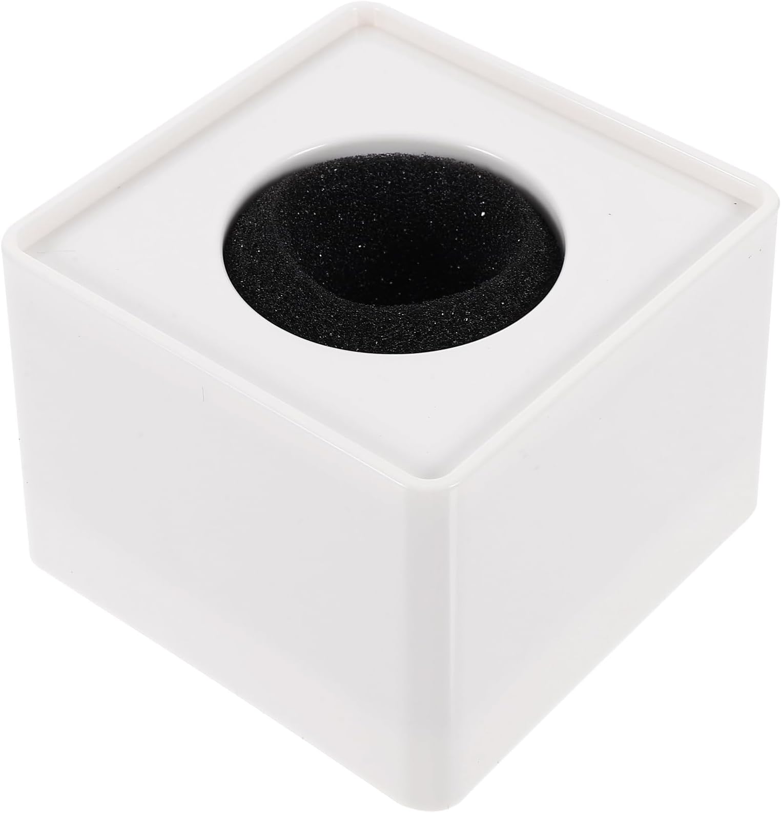 Tinksky Microphone Flag Station Logo ABS Portable Square Cube Shaped Interview Mic for Interview KTV Reporter Host (White)