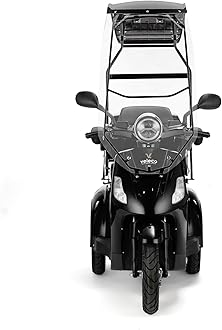 VELECO Draco - 3-Wheel Mobility Device - roof with Windshield - Magnetic Brake - Fully Assembled and Ready to Drive - Storage Space (Black)