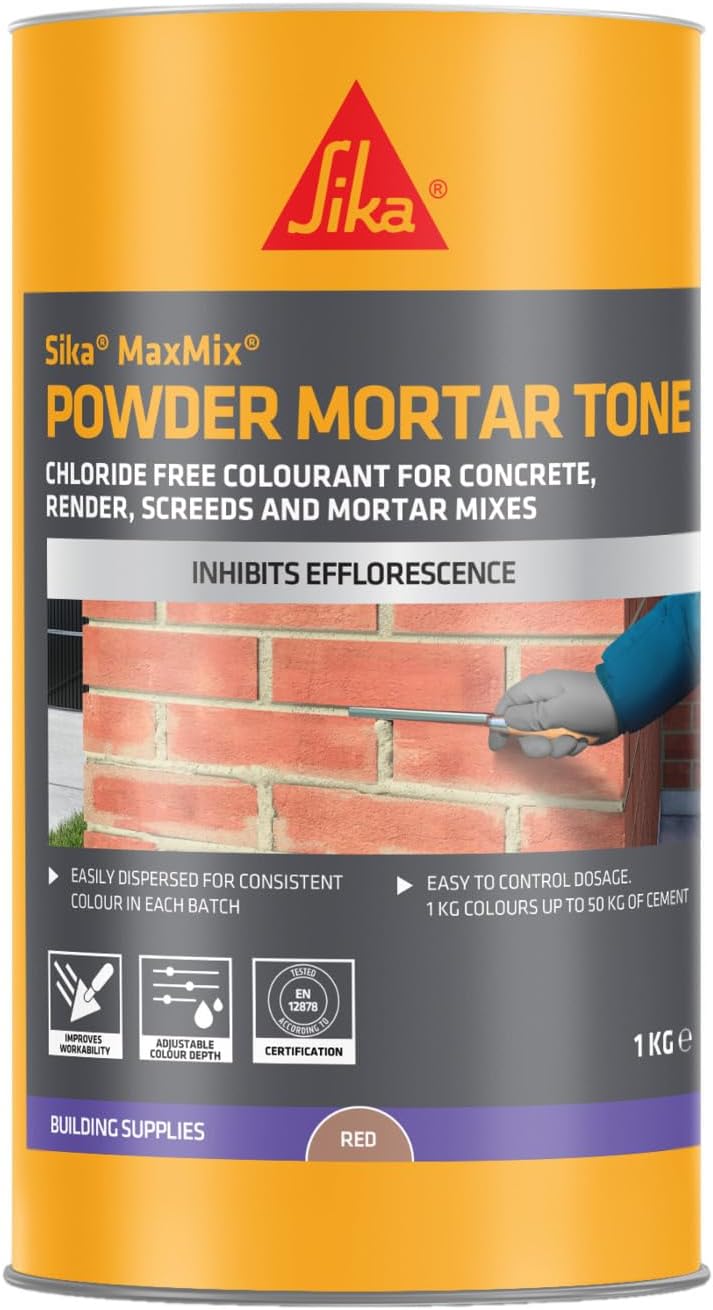 MaxMix Powder Mortar Tone – Reduces Pigment Bleeding and Segregation – Red – 1kg