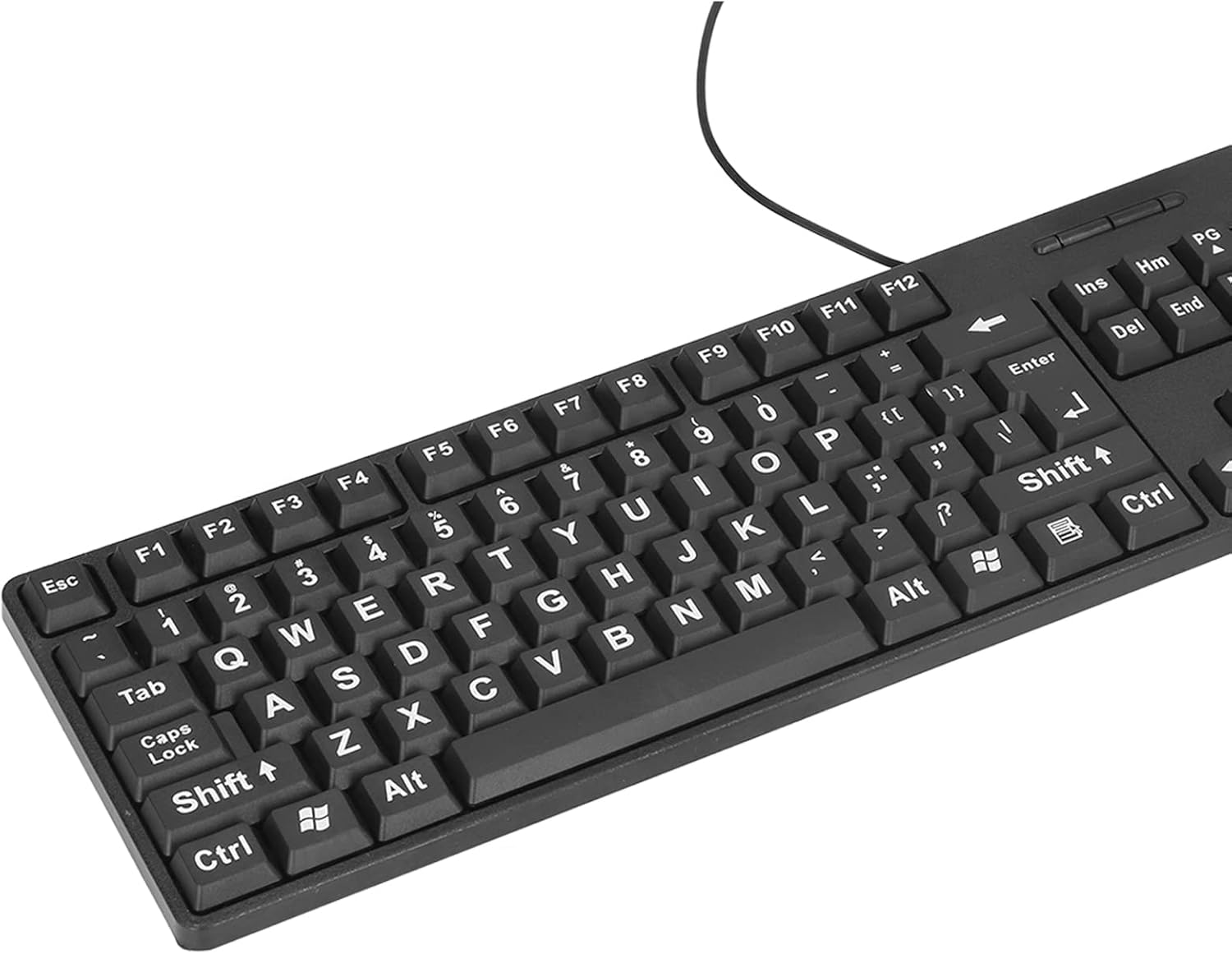 Large Print Computer Keyboard for Visually Impaired, Elderly, 104 Keys USB Wired Keyboard for