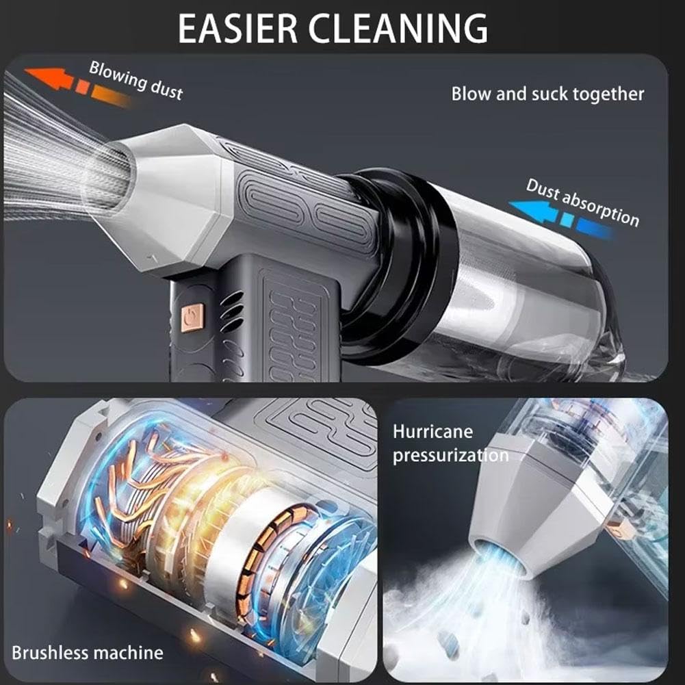 Mini turbo, spazzaneve portatile da 130.000 giri/min, a 3 velocità, portatile, con kit di aspirazione per asciugatura, rimozione S-now, pulizia
