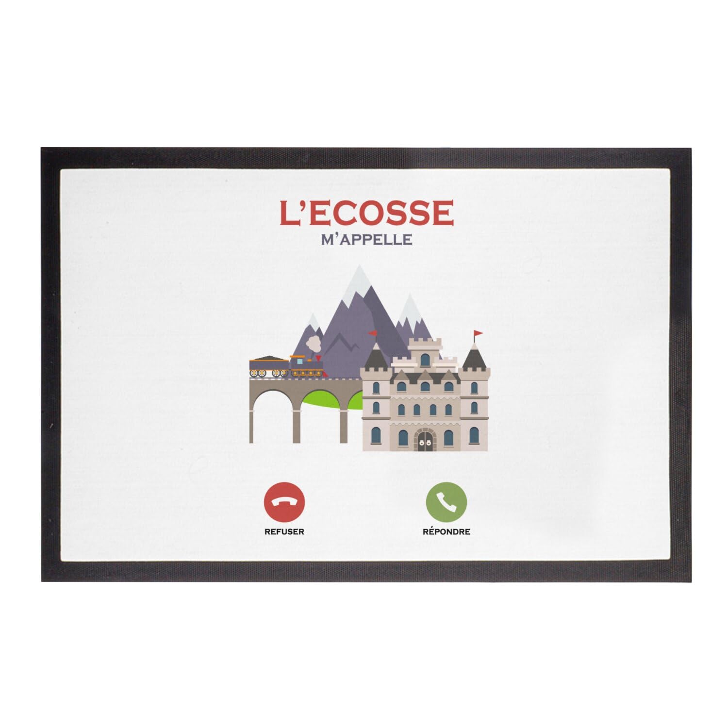 Paillasson Blanc Écosse l'appel des Highlands au seuil de votre porte