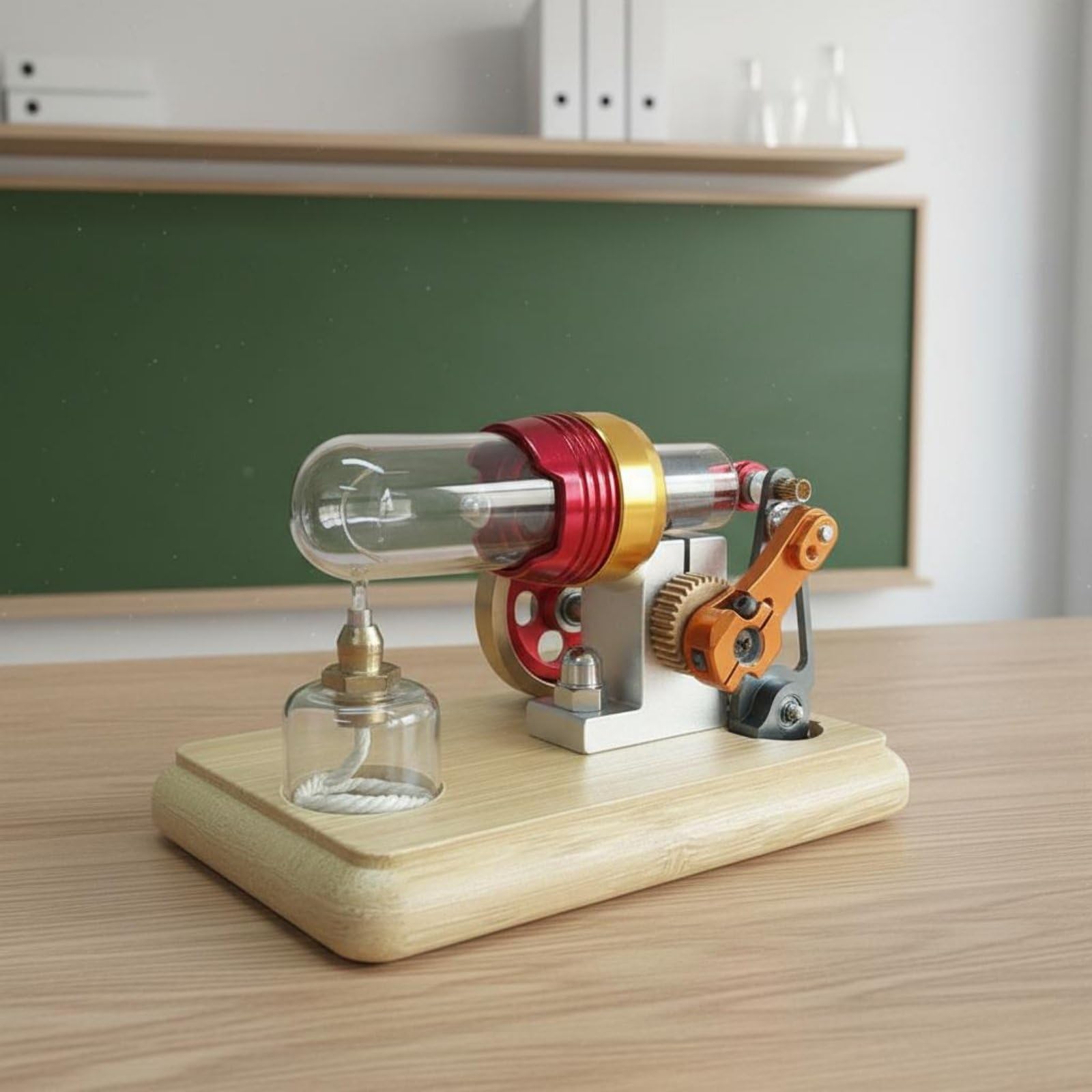 Milageto Physik Experiment Motor Stirlingmotor Demonstrationsmodell Lernkit Energieumwandlung Wärme zu Arbeit Präzisionsfertigung mit Metall Komponenten