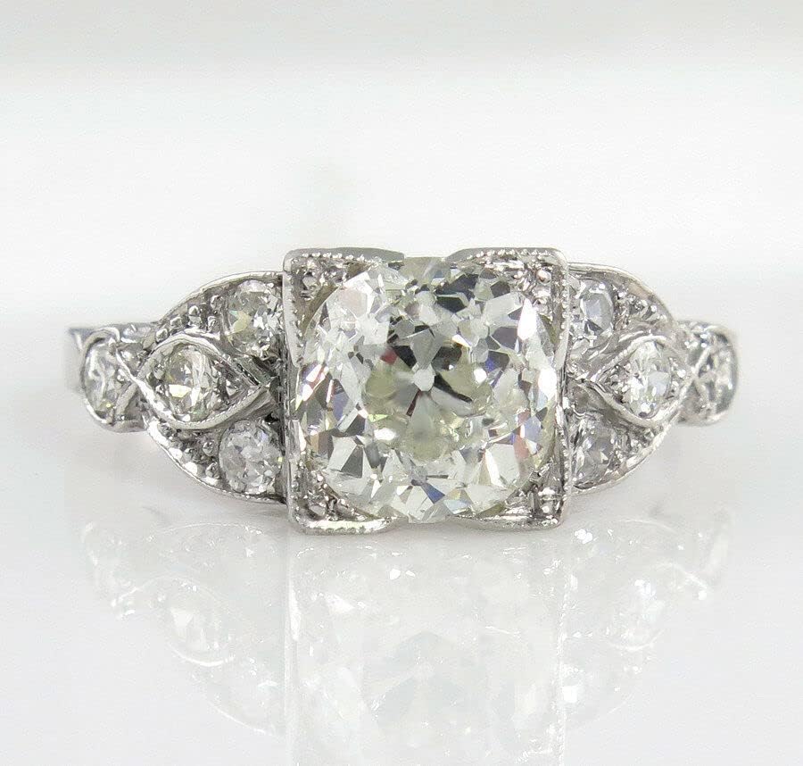 BeBold 5Ct Round Cut Simulated Diamond CZ Milgrain Antique Inspired Vintage Inspired Estate Ring White Gold Plated