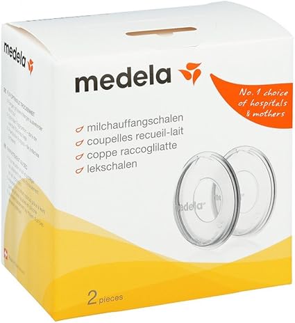 Copas recolectoras de leche materna Medela de silicona sin BPA, diseño flexible y cómodo, paquete de 2