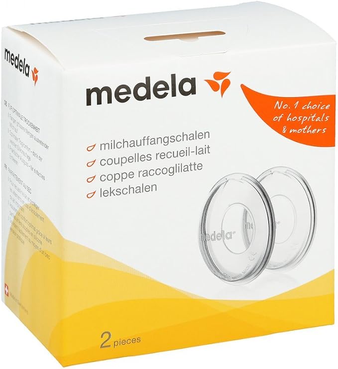 Copas recolectoras de leche materna Medela de silicona sin BPA, diseño flexible y cómodo, paquete de 2