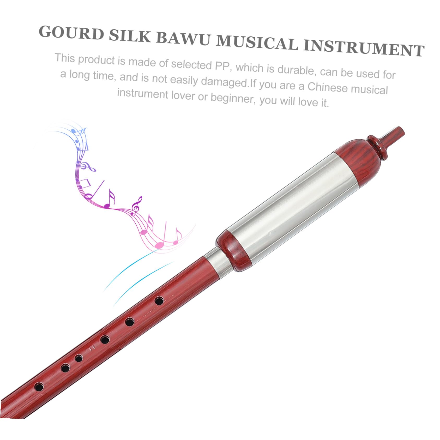 GALPADA Bawu Blasinstrument Satz Vertikal Traditionelles Handgefertigtes Instrument in Dunkelrot Mit Aufbewahrungstasche Leicht Zerlegbar Für Reisen Und Ethno Musik