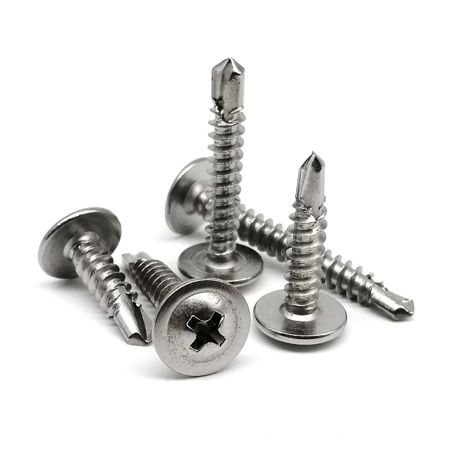 100/150 pz M4.2 .8 410 In Acciaio Inox Croce Phillips Rondella Rotonda Testa Trapano Coda Vite autofilettante Mix 5 formati Kit Set Box(M4.2 150pcs)