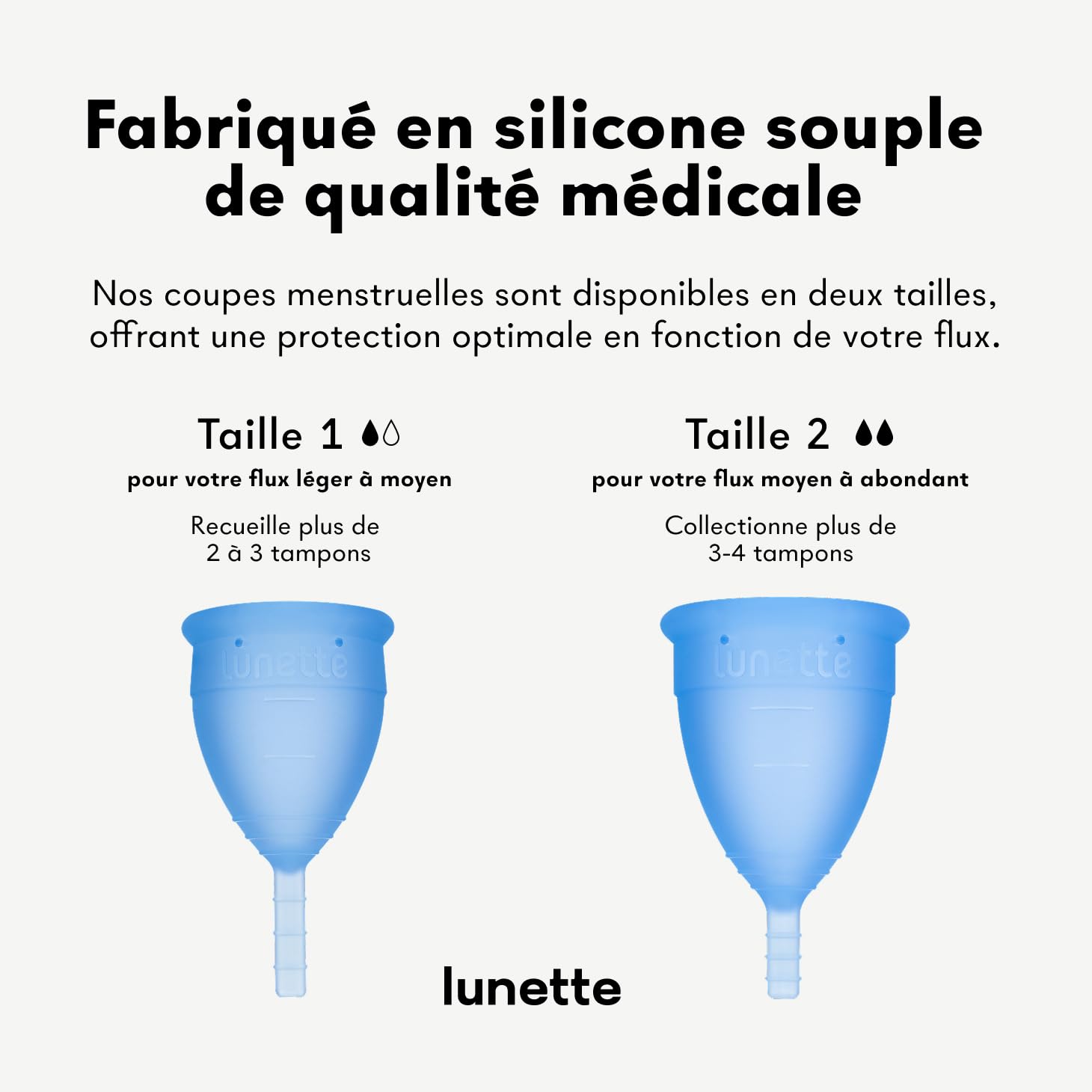 Lunette Coupe Menstruelle Réutilisable Protection 12 Heures Confort Silicone Médical Souple Alternative Tampons 10 Ans, Taille 1 Blue - 4