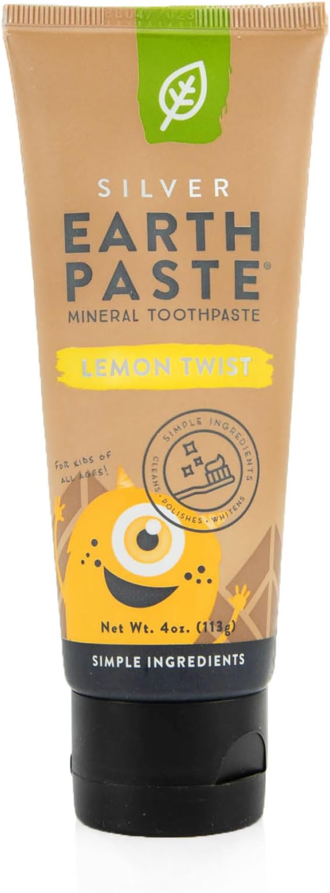Earthpaste with Silver - Natural Non-Fluoride Toothpaste, 4 Ounce Tube (Lemon Twist)