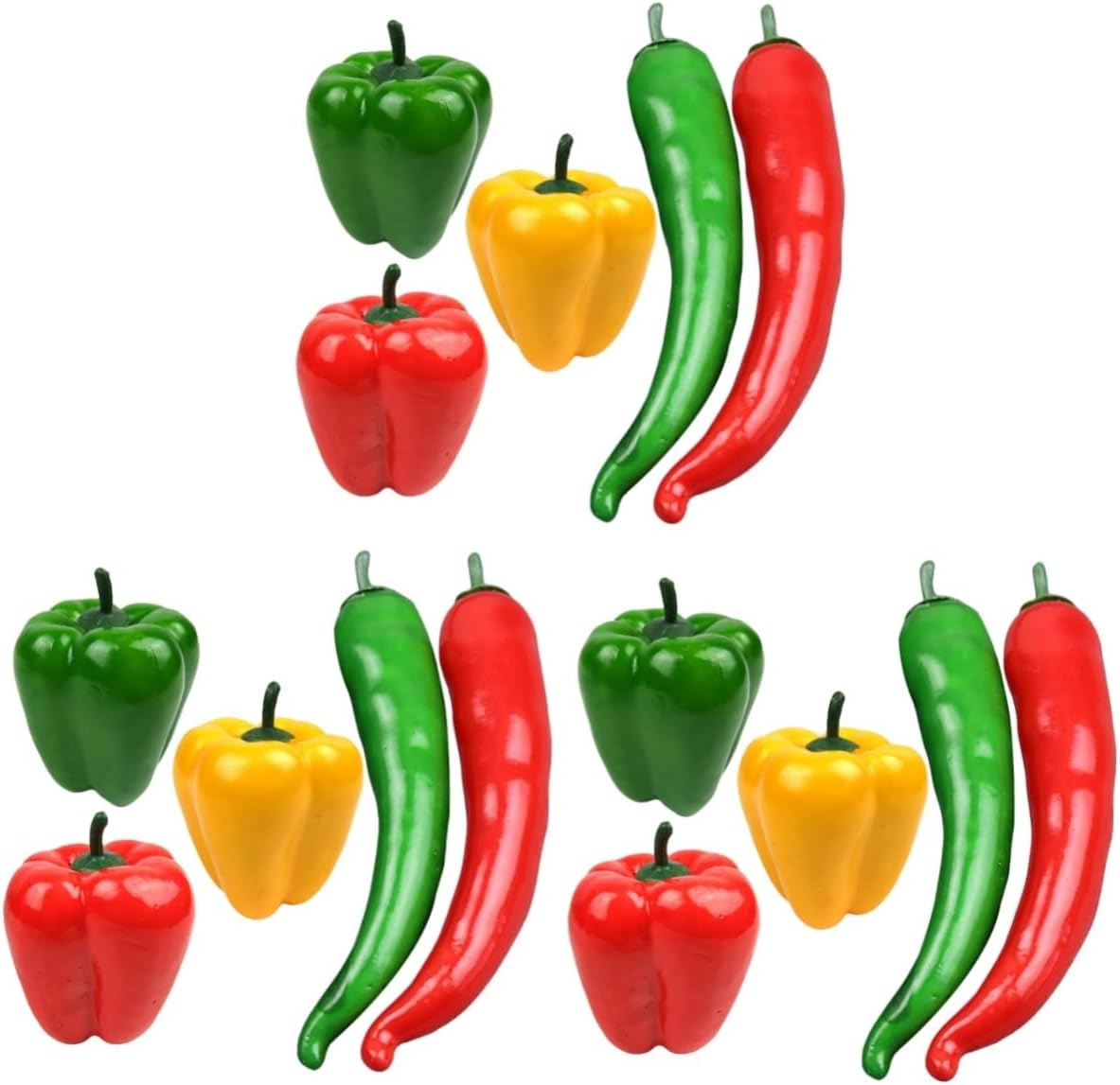 Mobestech 15pcs Artificial Chili Peppers Realistic Simulation Vegetable Props for Home Decor Photography Festivals and Art Displays for Kitchen and Party Decoration