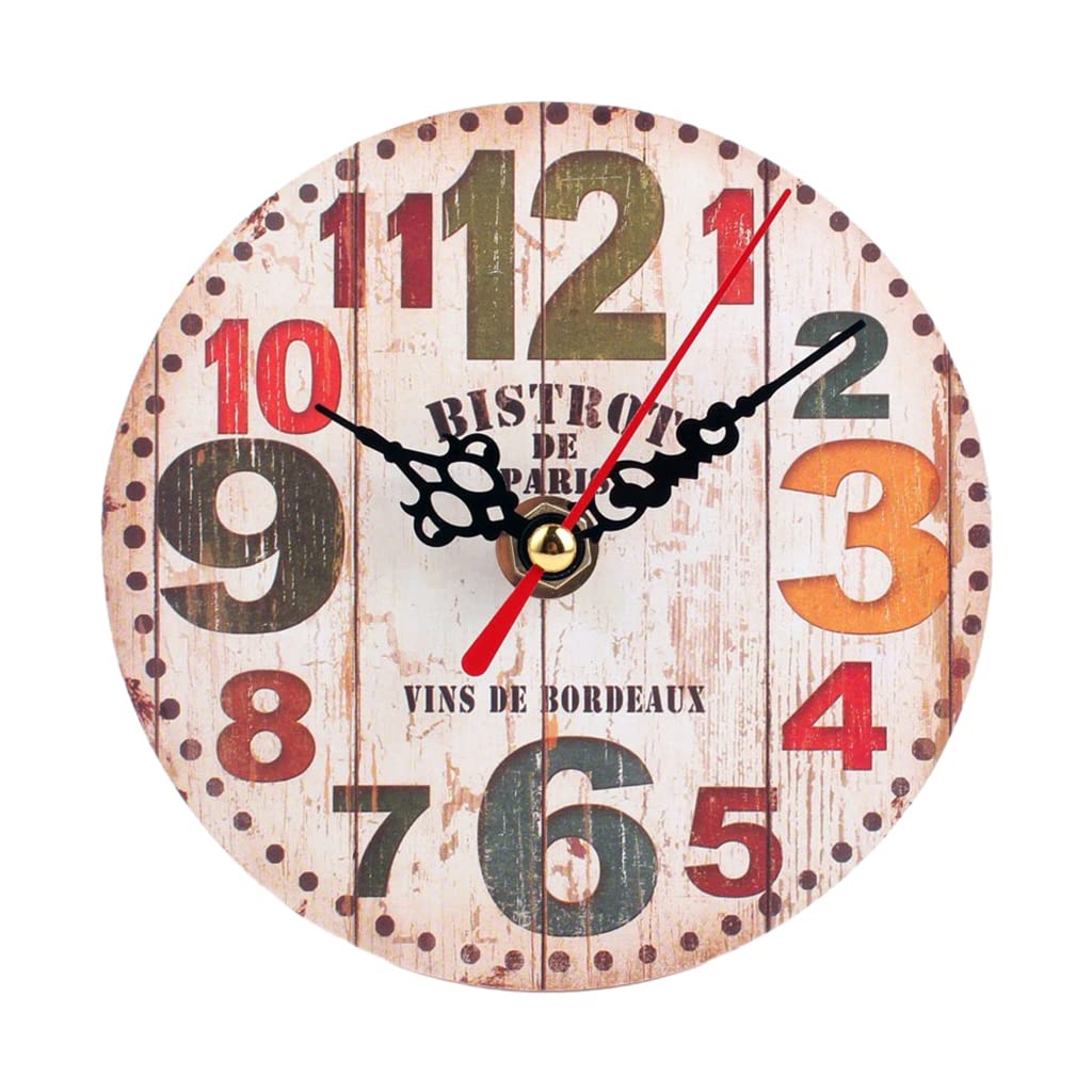 Ranuw B Silent Non-Ticking Wooden Wall Clocks Attery Operated Country Retro Decorative For Living Room Kitchen Small Wooden Wall Clocks Silent Non-Ticking Attery Operated For Adults Living Room
