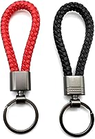 Exodmx 2-Pack Braided Leather Keychains - Durable Handwoven Rope Straps for Car Home Keys, Men Women