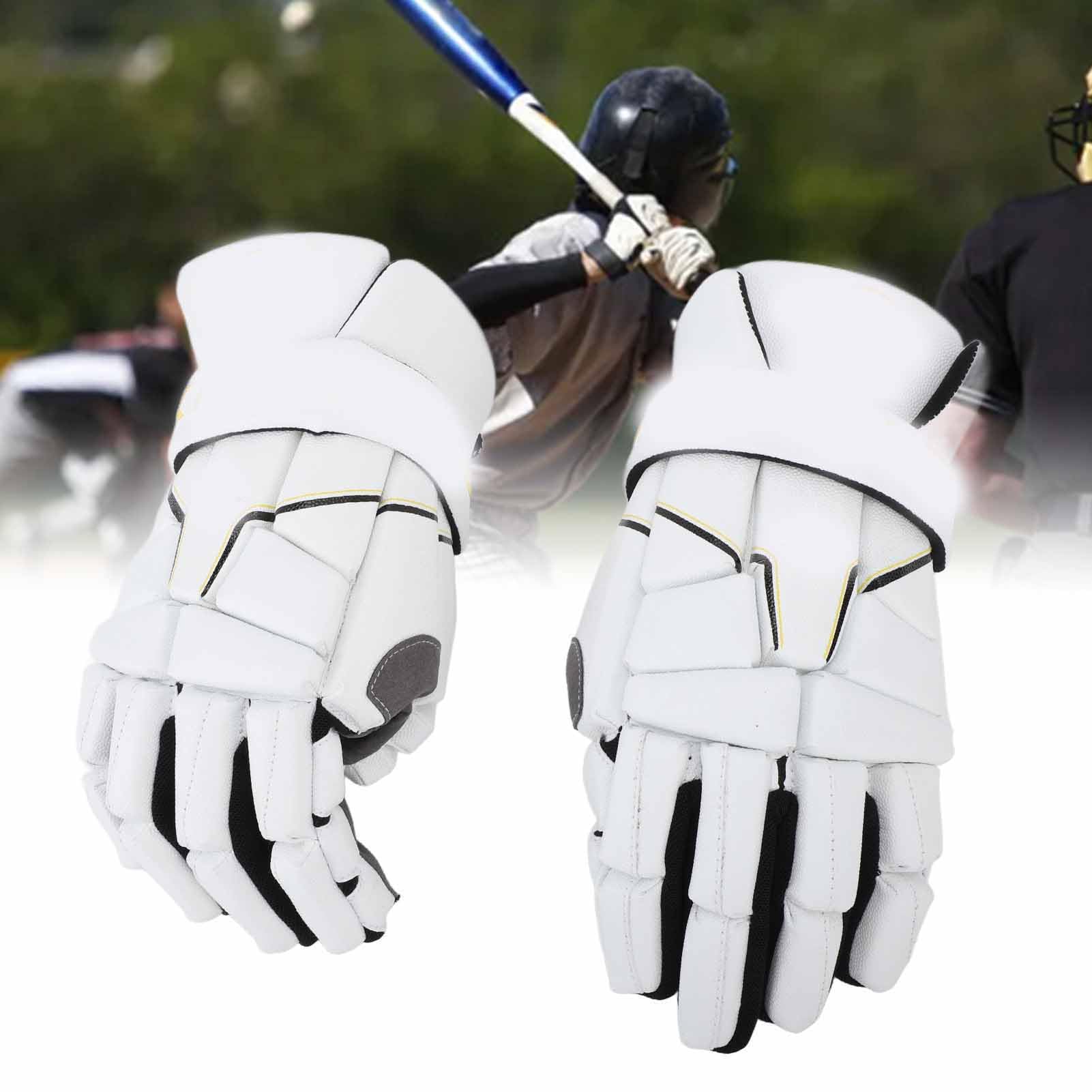 Gants de Crosse Homme, 1 Paire de Gants de Hockey sur Glace à Forte adhérence, Paume Respirante et évacuant la Transpiration, Gants de Hockey de Rue pour compétition de Crosse
