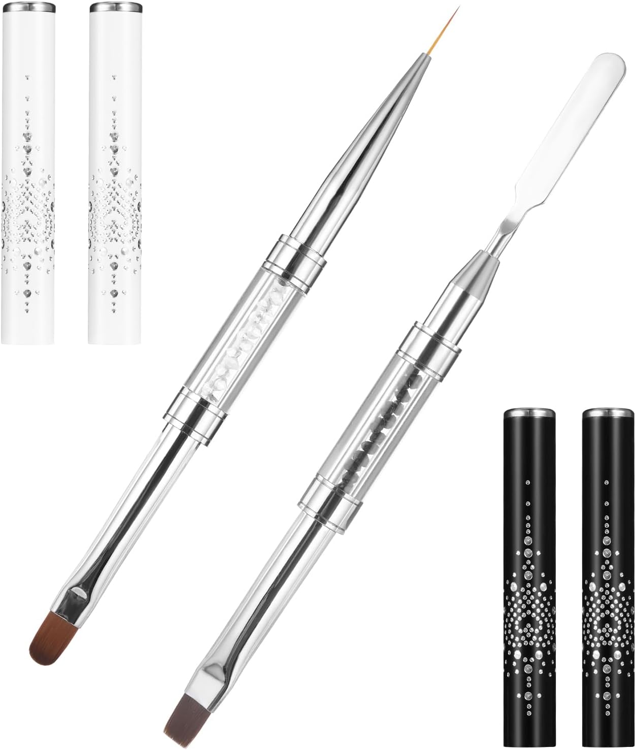 Double Ended Nail Builder l Brush, French Tip Brush Hard l for