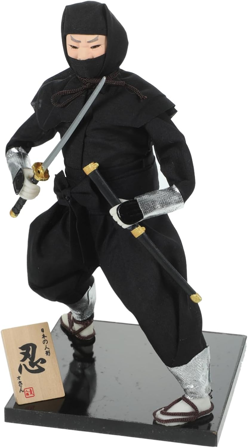 VOSAREA Japanese Style Ninja Doll Desktop Figurine Decorative Anime Doll Table Centerpiece Home Office Decor