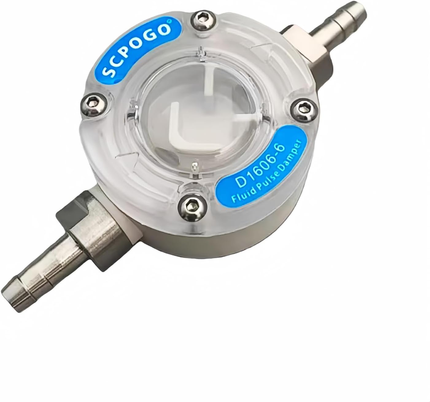 D1606-6 Peristaltic Pump Pulse Damper Food Liquid Pulsation Buffer Pulsation Dampener Accurate Liquid Delivery (D1606-6D-PC for tube 17#(6.4)、18#(7.9) 24#(6.4)、35#(7.9))
