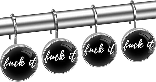 Miniatura 3 de C.IOPMNU 12 ganchos divertidos para cortina de ducha, anillos de cortina de ducha decorativos, anillos redondos de acero inoxidable para cortinas de