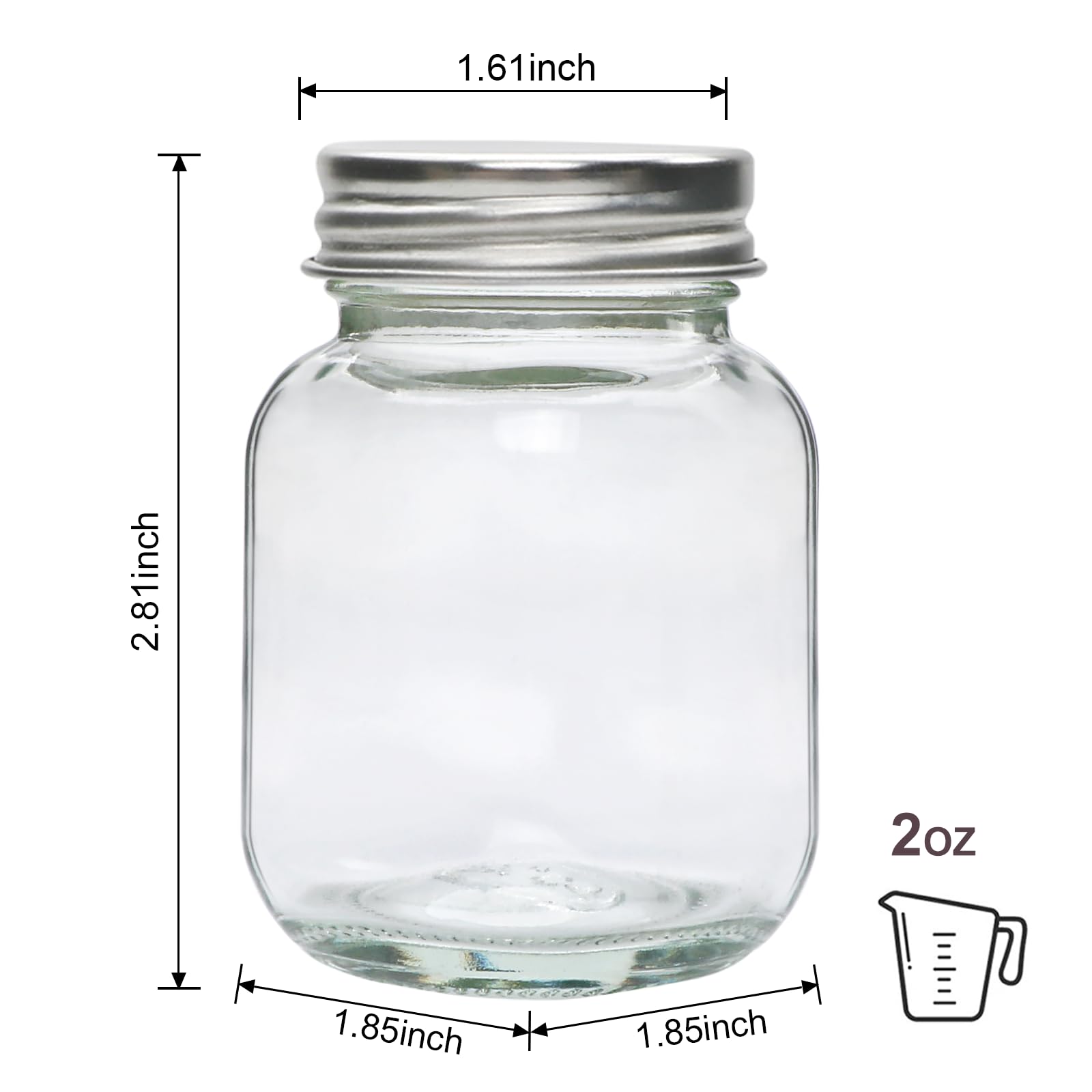 Datttcc 2 oz Mini Mason Jars, Small Glass Jars with Lids for Jam,Jelly,Honey,Spice and snack,Pack of 25,with Label and Pen